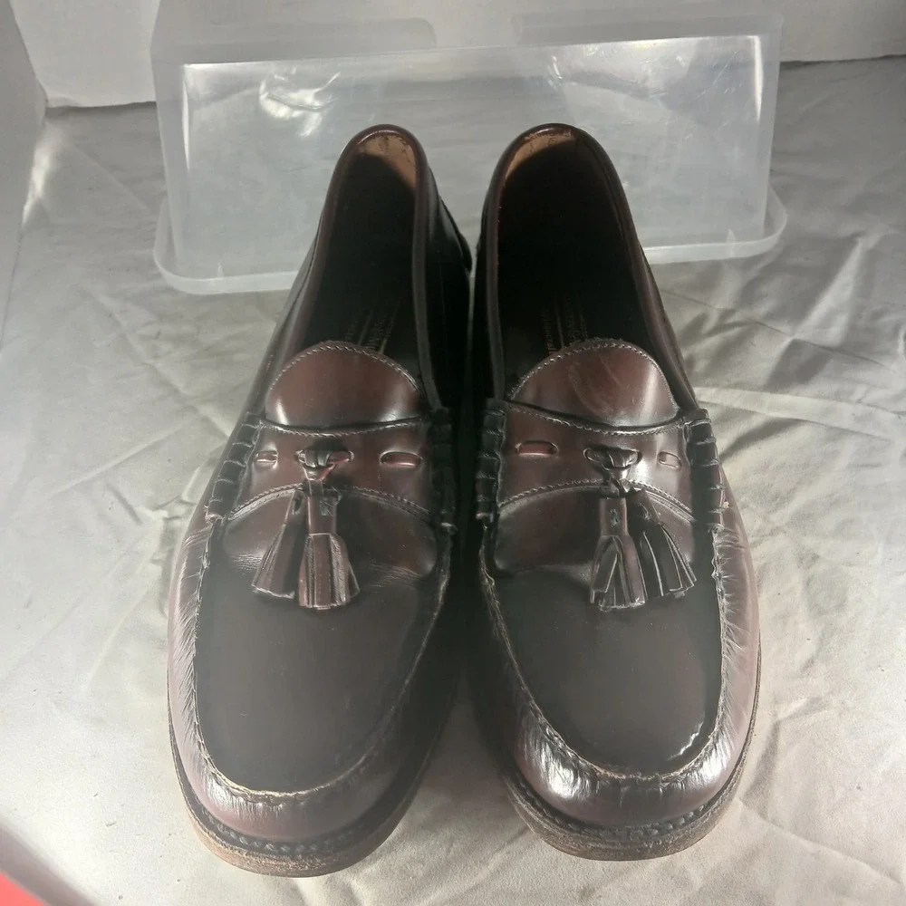 Johnston‎ & Murphy Aristocraft Tassel Loafers Mens 10.5 D Burgundy Leather 6470